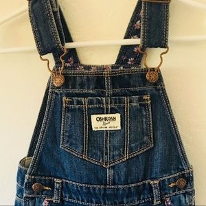 OshGosh Bgosh Denim Overalls with floral liner